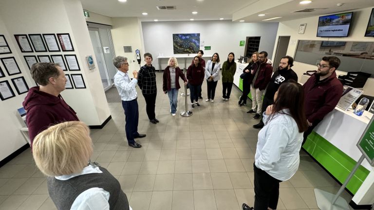 The Adapt team inside the ERGT training facility