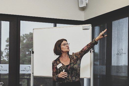Suzanne McGrechan coaching at the whiteboard