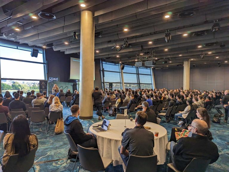 A full auditorium at Mechanical Rock's Latency conference