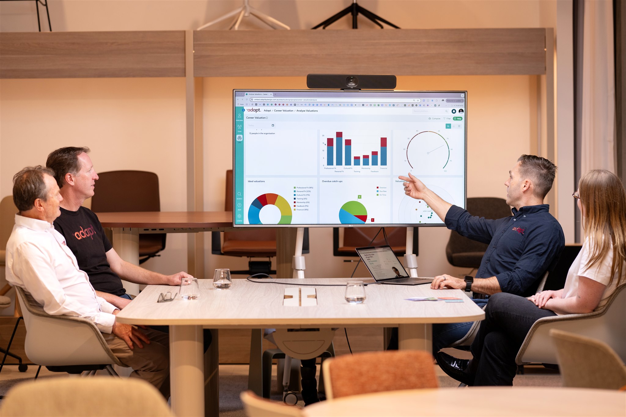 The Adapt platform showing Career Valuation Tool insights.
